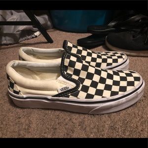 Vans- checkered slip ons